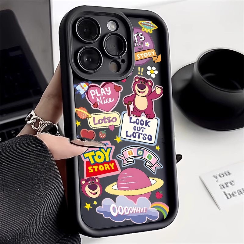 SS966 Case Casing Bear Lotso Softcase Casing Hp Compatible For OPPO RENO 12 5G 12F  A3X A57 4G A77S 