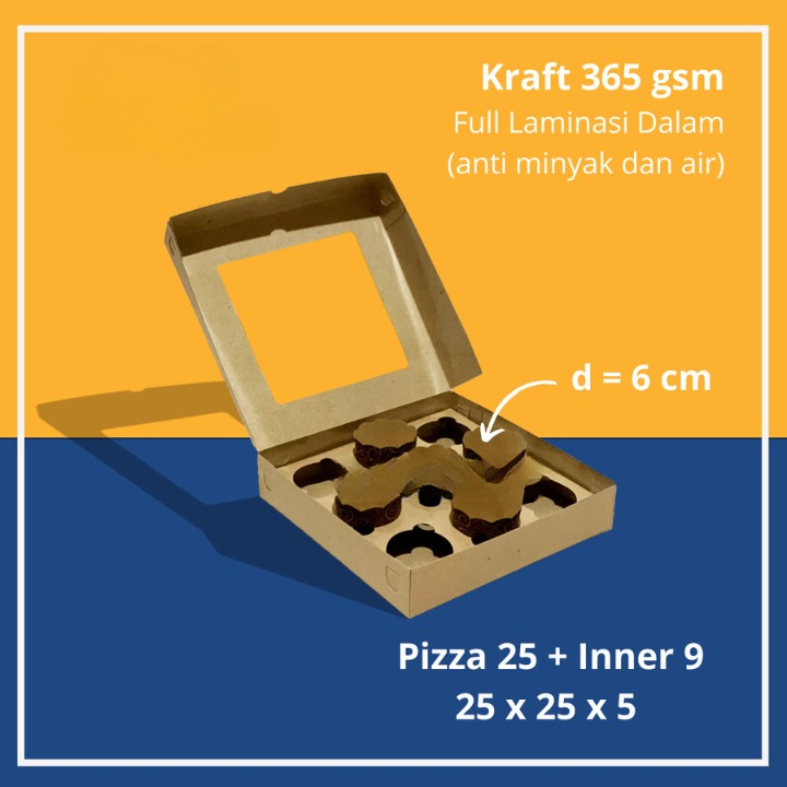 

(10pcs) Box Kotak Jendela Mika Sekat 9 Kemasan Cupcake Kue Muffin Dus Snack Size 25x25x5cm