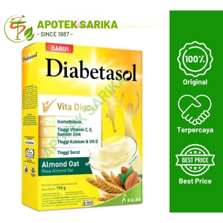 

Diabetasol Almond Oat 170gr - Susu Nutrisi Khusus Diabetes