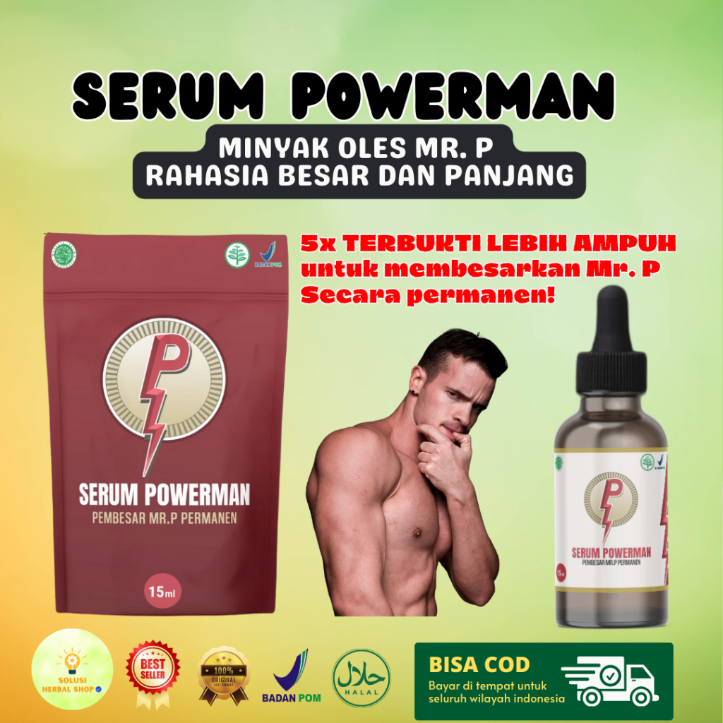 Serum POWERMAN Rahasia Besar dan Panjang ORI isi 15ml- Minyak Oles/Serum obat pembesar dan panjang P