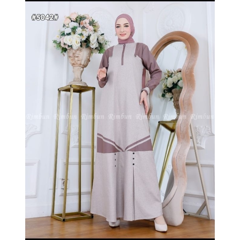 gamis katun kombinasi cocok untuk santriwati