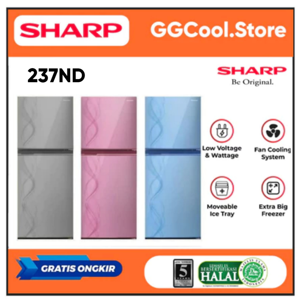 Kulkas Sharp 2 Pintu SJ 237ND Kulkas 2 Pintu Sharp Lemari Es Sharp Dua Pintu