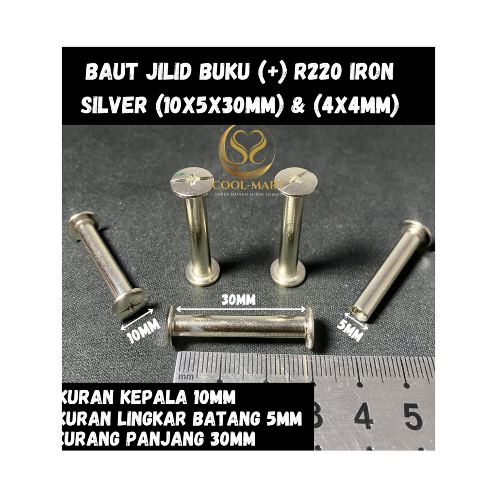 BAUT JILID BUKU (+) R220 IRON SILVER (10X5X30MM) & (4X4MM)