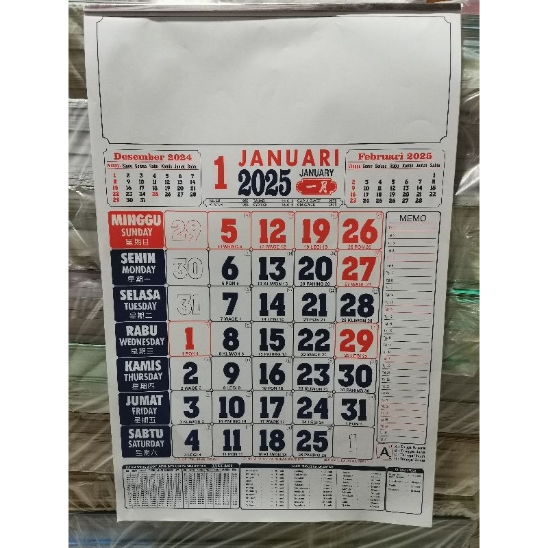 

KALENDER KERJA MEDIUM UK 32 X 48CM HVS TAHUN 2025