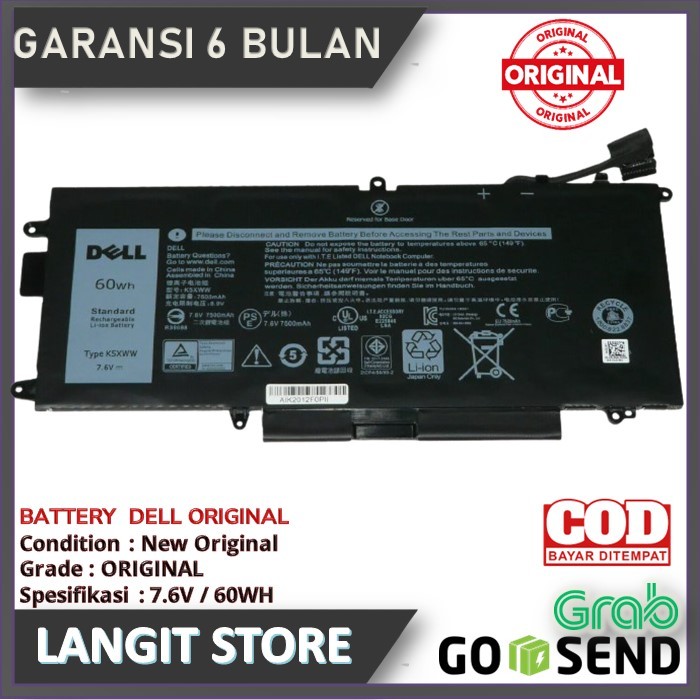 Baterai Laptop Dell Latitude 5289 13 7389 5289 3180 3189 K5XWW