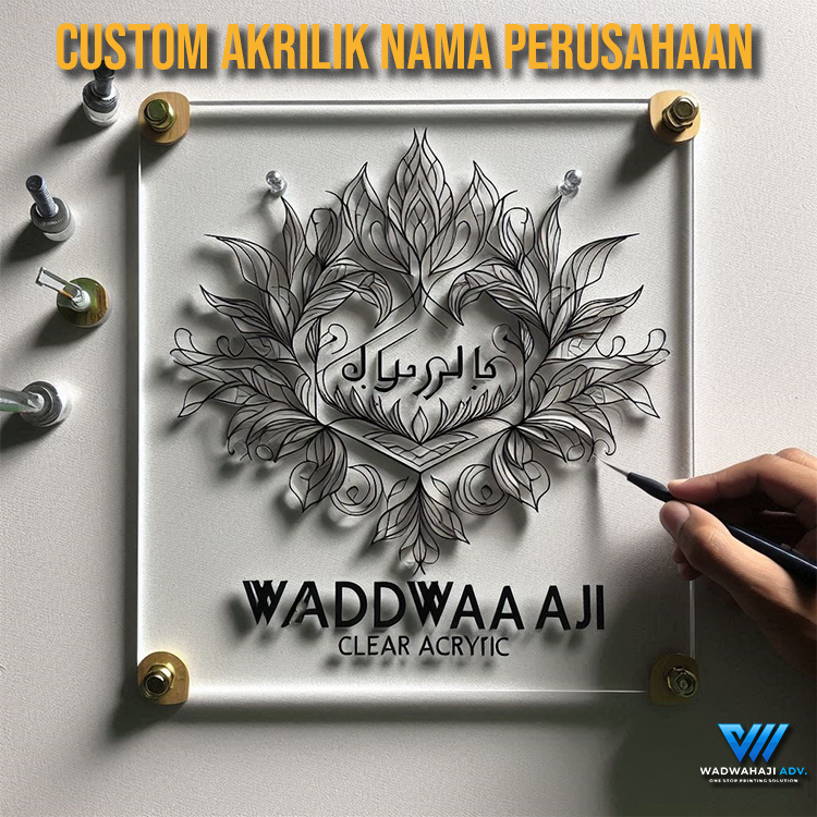 

Custom Akrilik Nama perusahaan Cetak UV Akrilik Bening Wadwahaji