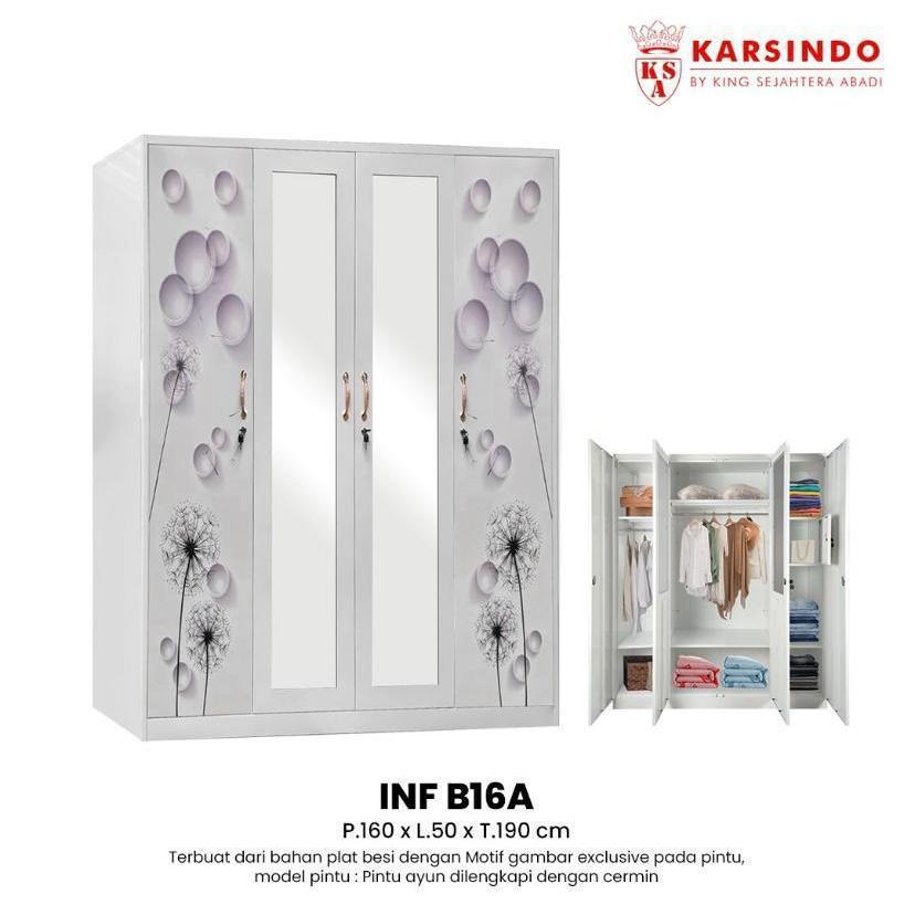 LEMARI PAKAIAN IMPORT BESI 4 PINTU / LEMARI BAJU PLAT BESI IMPORT 4 PINTU / LEMARI BAJU PLAT BESI 4P