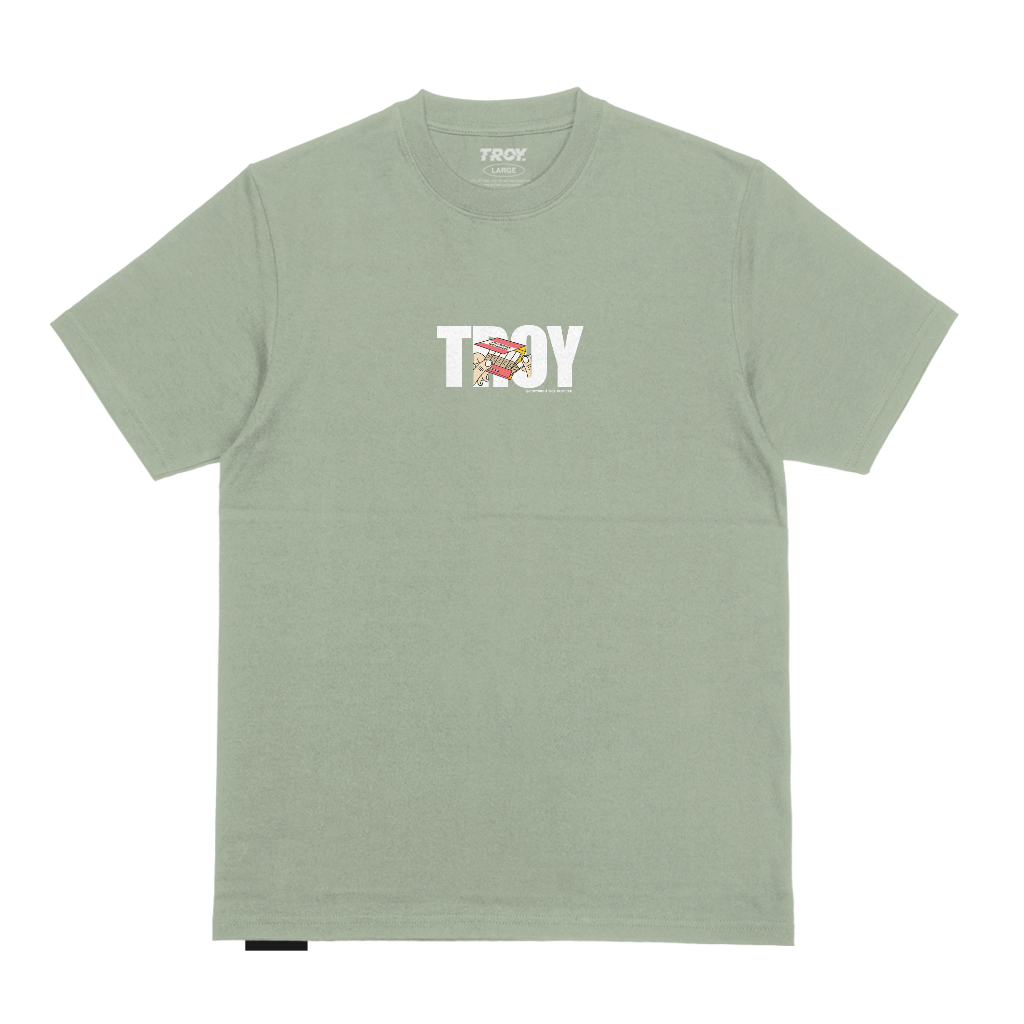 Troy Company T-shirt Sage Green Candy Bar - Kaos Lengan Pendek Kaos Hijau Sage MTD 2734