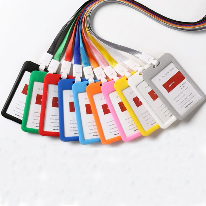 

BEKNN / holder idcard plus tali / paket frame id card dan tali bahan plastik lunak tidak pecah 2 side