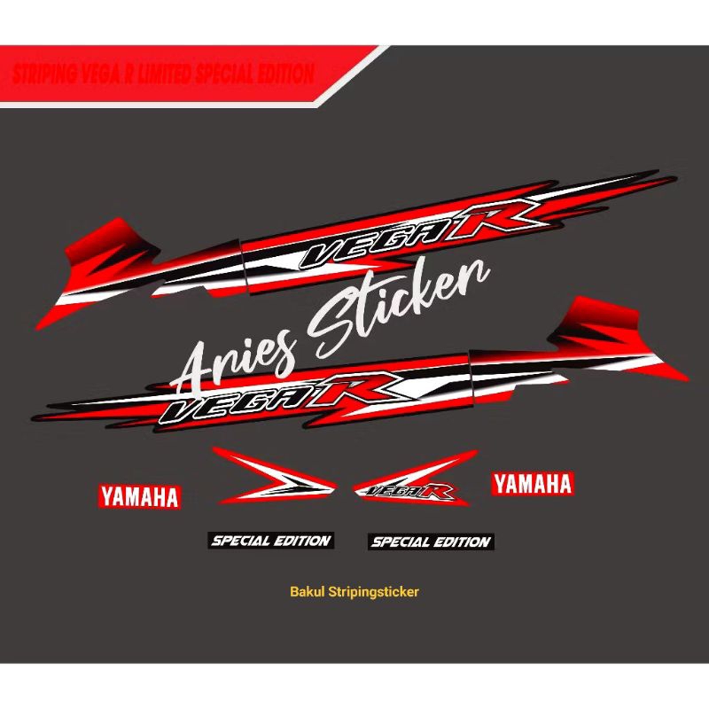 Sticker striping lis motor yamaha vega r lama custom model fiz r limited spesial edition custom mala