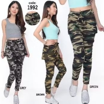 CELANA ROK ARMY, LEGGING ROK WANITA MOTIF ARMY