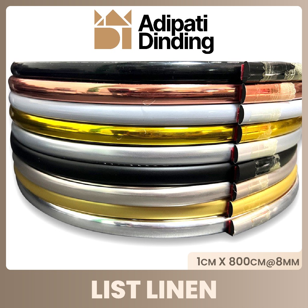 List Wallpaper Gold dan Silver Dekorasi Aksesoris Dinding 3D Sticker Pinggir Bingkai