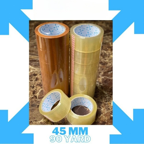 

Lakban Bening Dan Coklat Isi Per 1 PCS dan 1 ROL (6 PCS) UKURAN 45mm X 90 Yard Lakban Super Lekat Untuk Lem Lakban Serbaguna