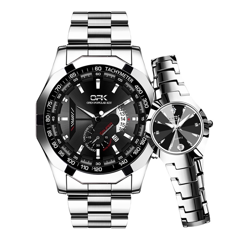 OPK Jam Tangan Couple 8108 8105 Anti Air Original Couple Watch Mewah Terbaru Korean couple Rantai