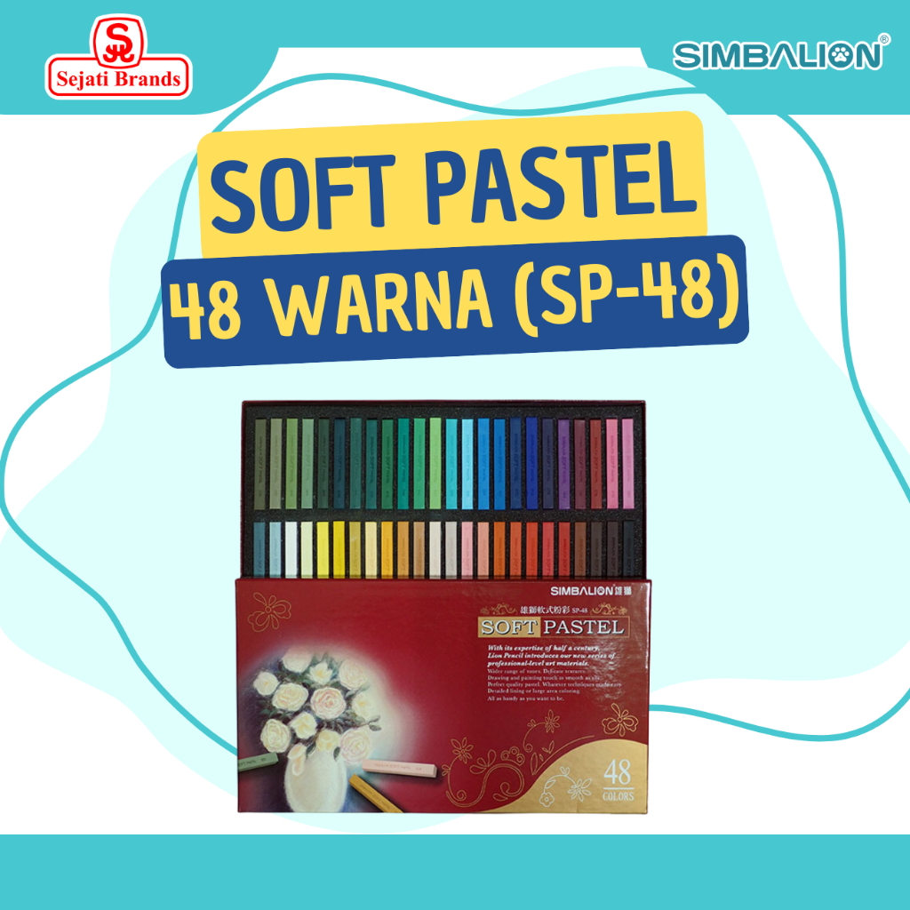 Simbalion Soft Pastel 48 Colors SP-48/  Soft pastels crayon/ Hair Chalk 48 colors/Hair Chalk/  Kapur