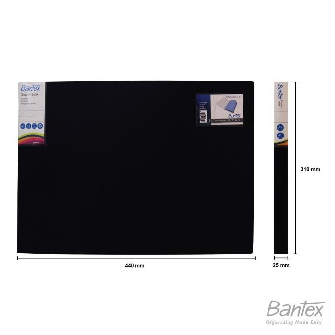 

BANTEX DISPLAY BOOK / CLEAR HOLDER A3 LANDSCAPE 20 SHEET 3164 BLACK (PCS)