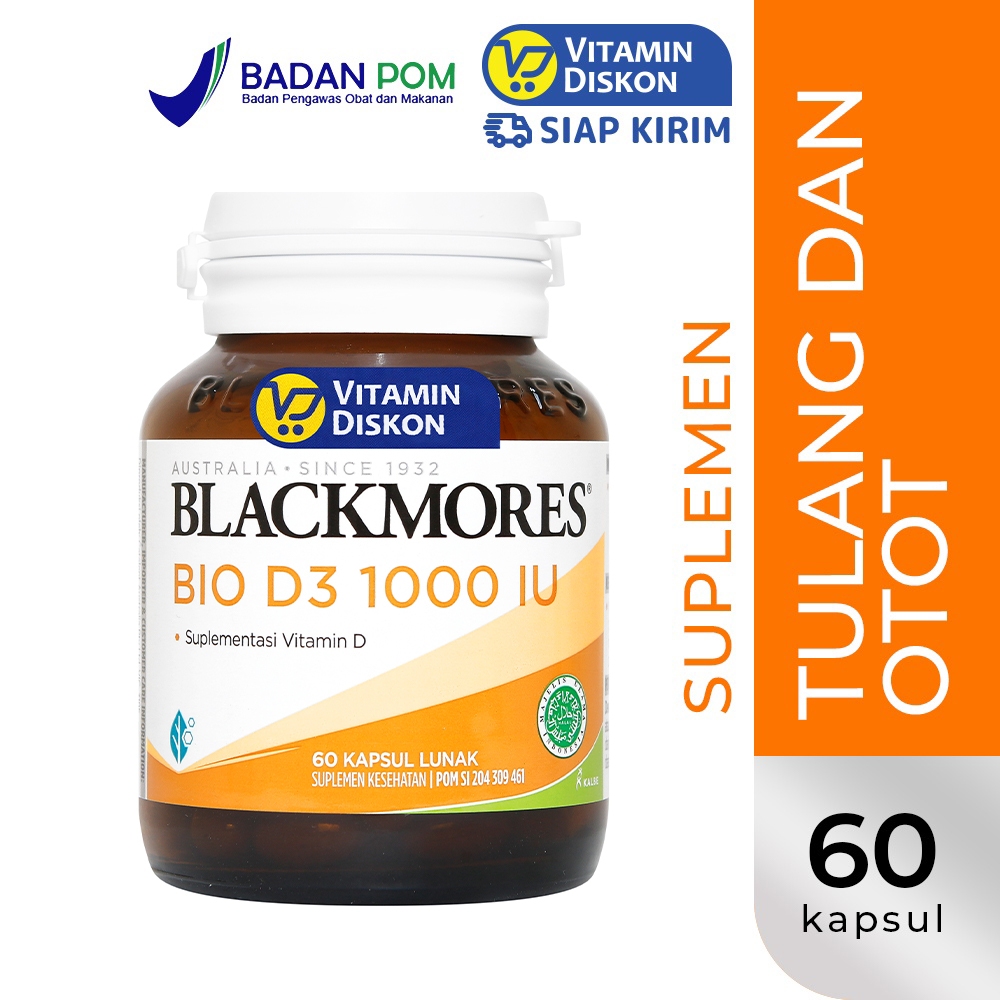 BLACKMORES BIO D3 1000 IU BPOM KALBE - 60 CLEAR CAPSULE