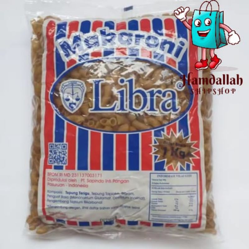 

Makaroni Libra mentah/makaroni telor/1KG Makaroni mentah Libra, kerupuk makaroni