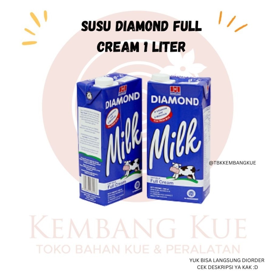 

Diamond Millk Full Cream 1 liter/ susu uht diamond/ susu cair full cream