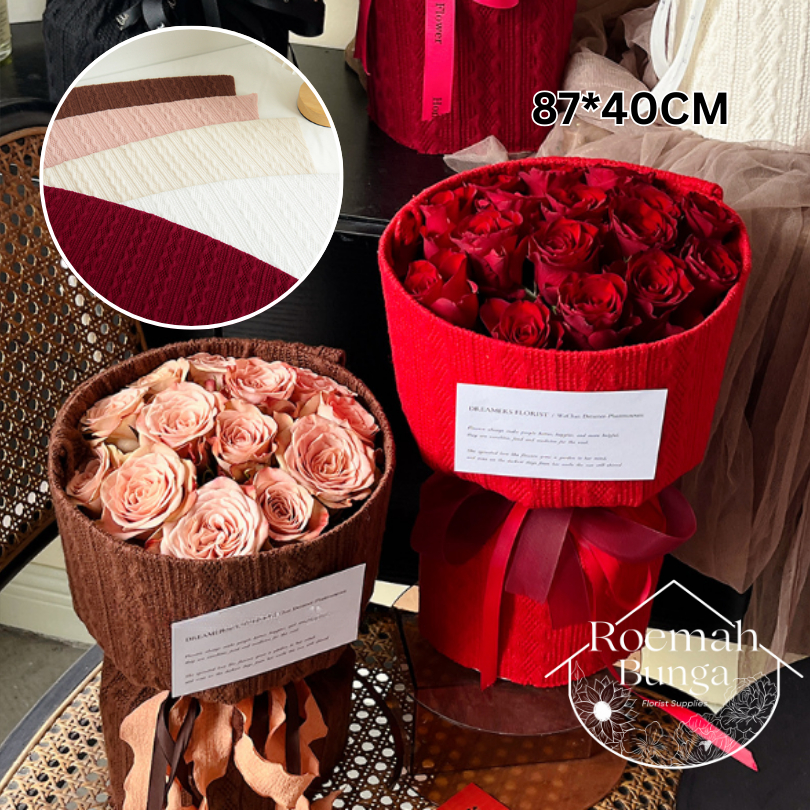 

Kardus Buket Knit Kain 87*40cm / Kertas Bungkus Bunga Florist Bentuk Buket