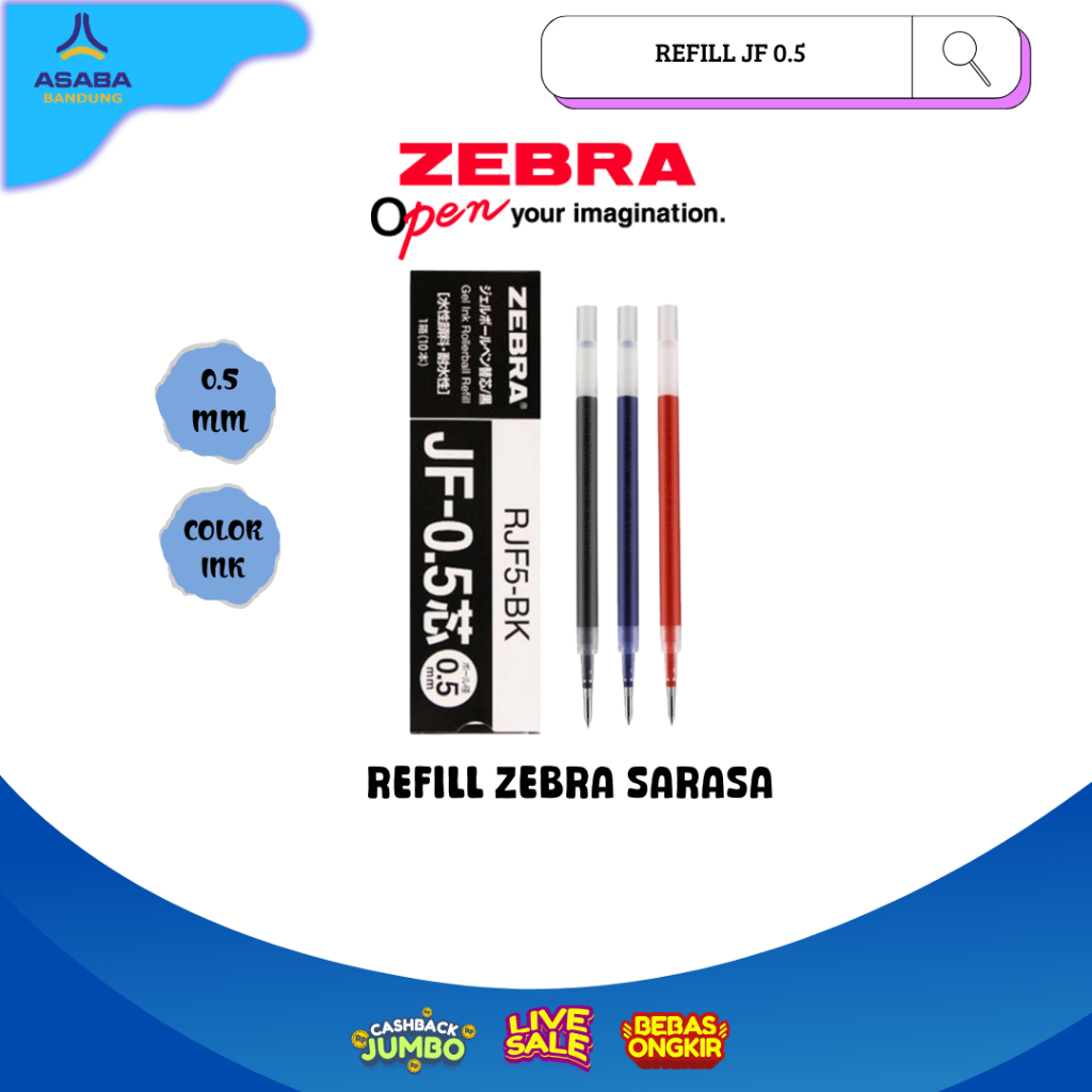 

Asaba Bandung - Zebra Refill JF isi pulpen zebra sarasa 0.5