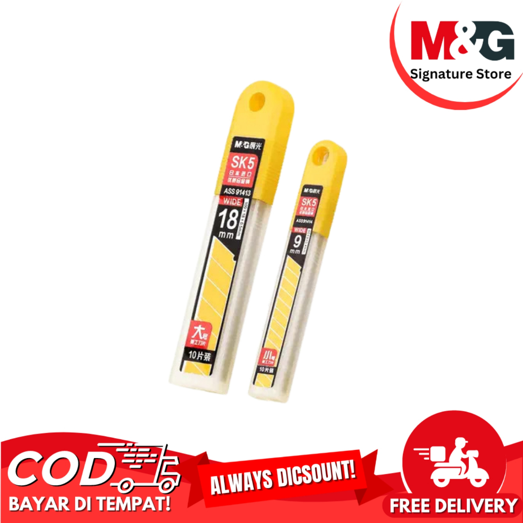 

Isi Cutter M&G Cutter Blade M&G 18mm 9mm #ASS01414 #ASS01413 Isi 10 Pcs Alloy Steel