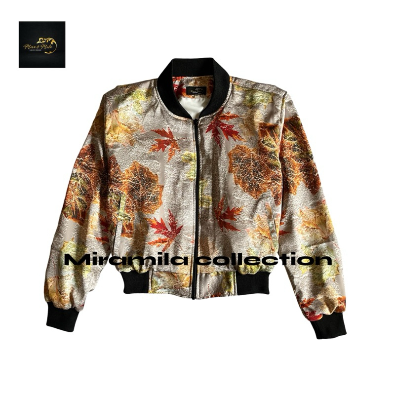 Miramila collection Bomber wanita / pria hoodie bahan silk