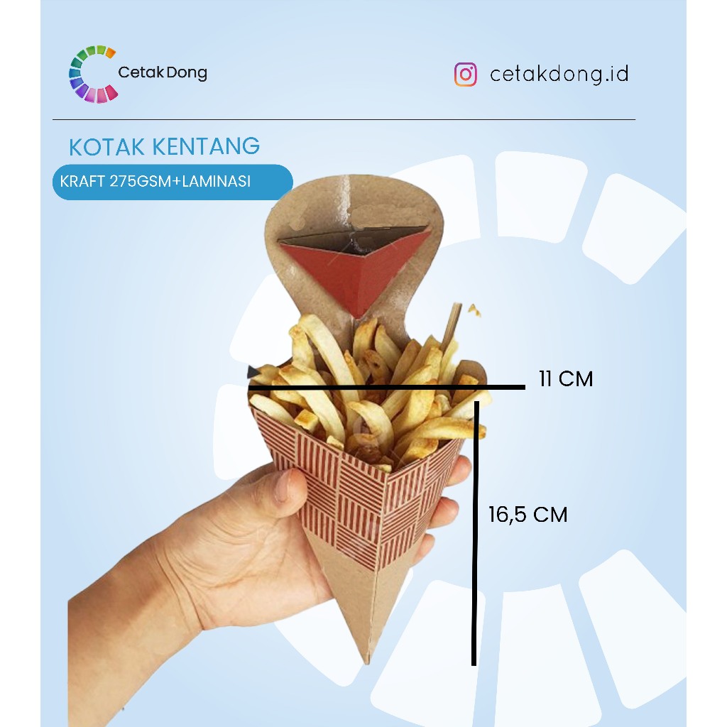 BOX KEMASAN GORENGAN KENTANG GORENG CHURROS BROWN KRAFT