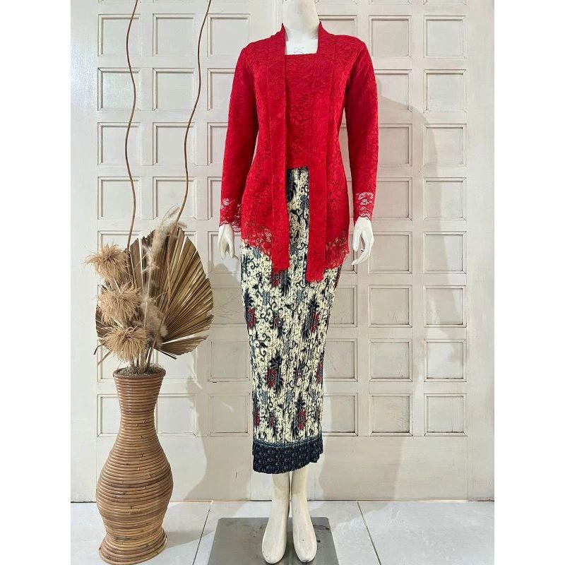 TERLARIS Setelan Kebaya Kutubaru Lengan Panjang Kebaya Kutubaru Jumbo XXXL Kebaya Kondangan Modern