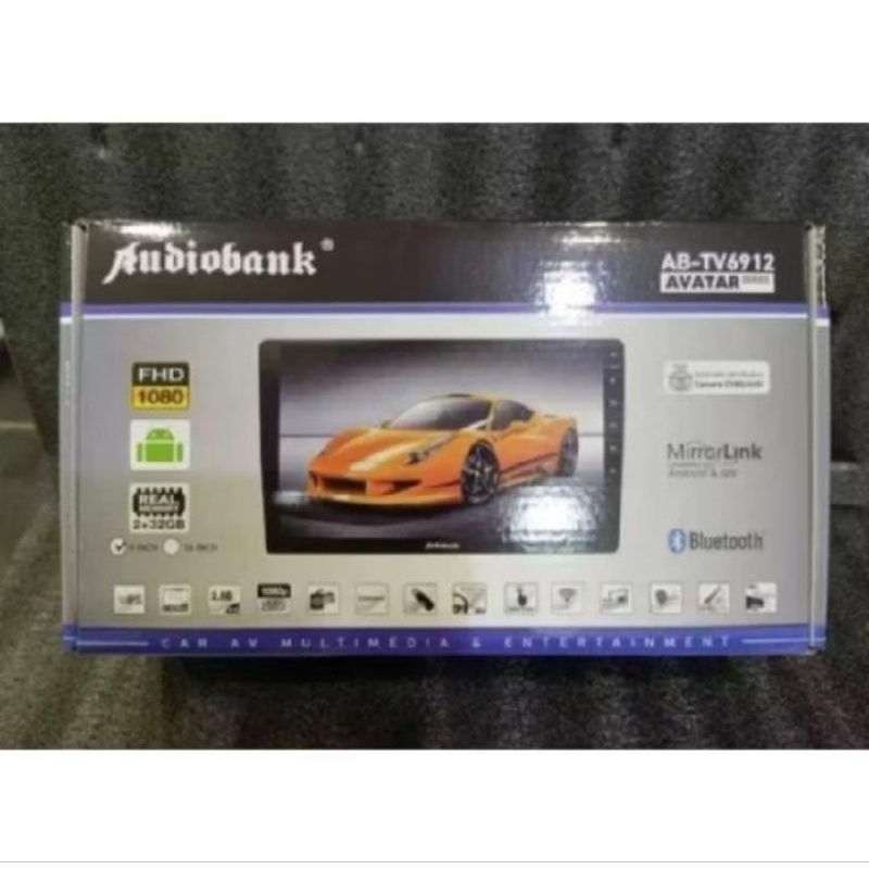 Head Unit Android Audiobank AB-TV6912 ukuran 9 inch ram 2+32