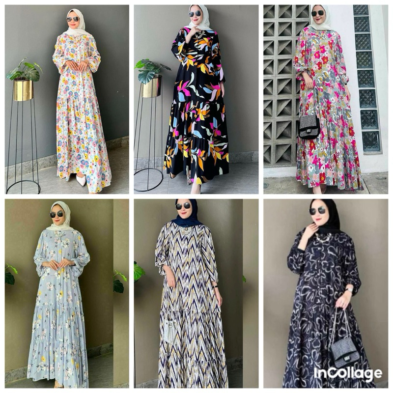 Gamis rayon motif terbaru gamis busui gamis viral gamis kekinian gamis termurah gamis motif zigzag g