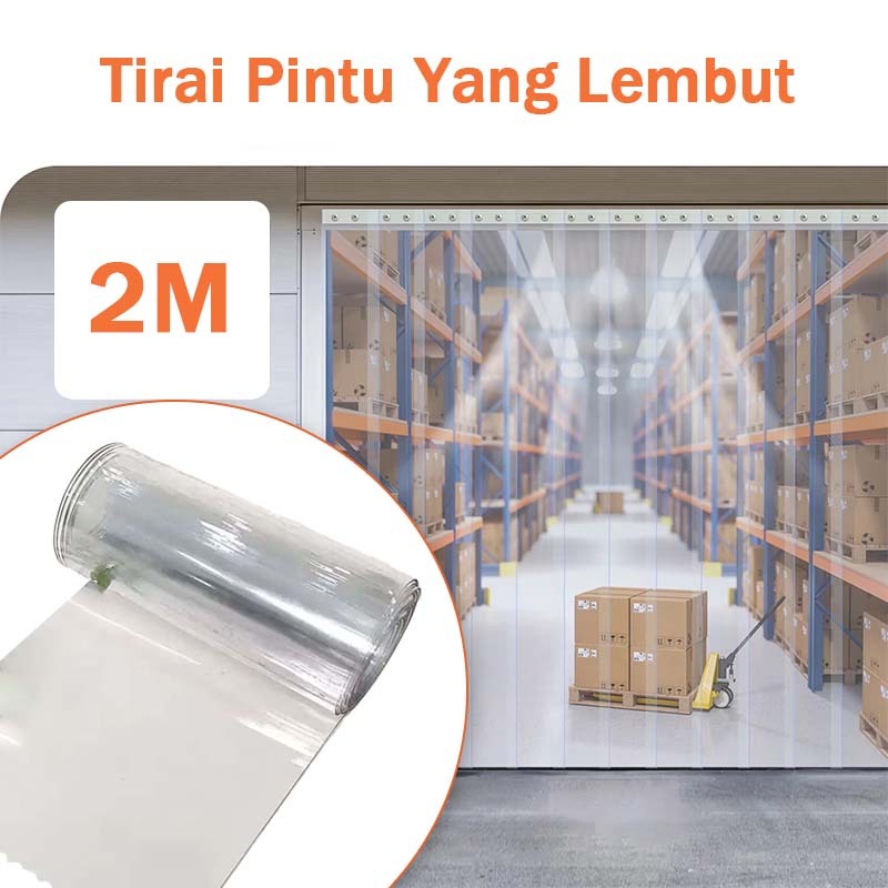 2m Tirai Plastik Pvc Tirai Plastik Bening Outdoor Gulung Pvc Strip Curtain Universal Tirai Plastik T