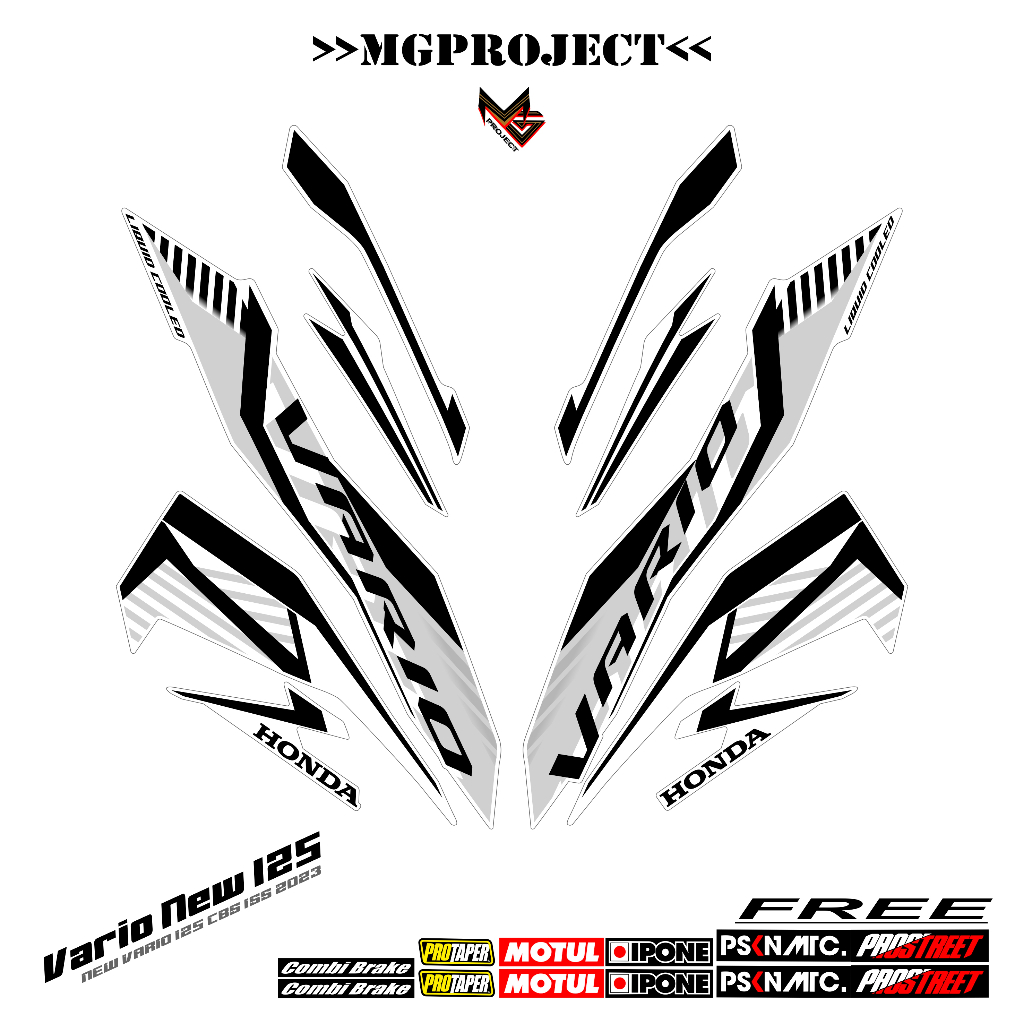 Striping Vario new 125 dasar putih / stiker vario 125 /cbs 150 2023 (sku5)  #varionew125  #vario2023