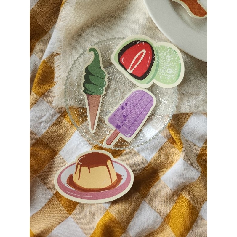 

DESSERT - Sticker makanan foodie lucu minimalis tahan air untuk laptop, jurnal, dan anak-anak