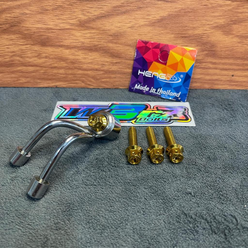 hook/ gantungan barang chrome Y + baut FLOWER GOLD GANTUNGAN BARANG Y UNIVERSAL gantungan brang moto