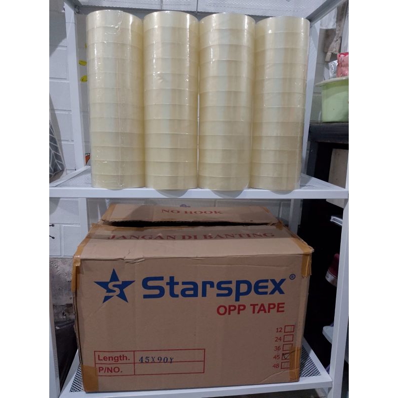 

LAKBAN / SELOTIP / SELASIBAN BENING STARSPEX 24 MM ( 1 INCHI ) X 72 YARD