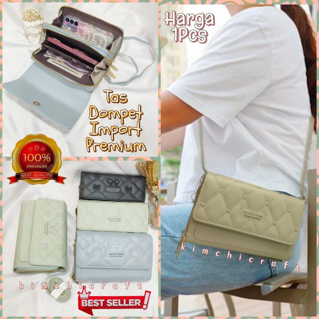 TAS SELEMPANG KULIT BORDIR IMPORT PREMIUM / DOMPET LIPAT SELEMPANG WANITA TERBARU / DOMPET SLEMPANG 