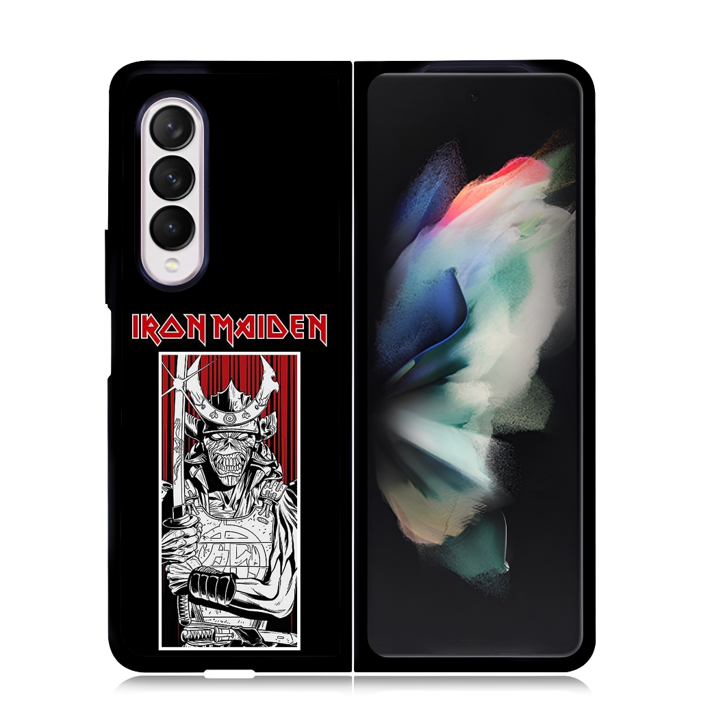 Case Samsung Z FOLD 6 5 4 3 Durable Plastic Galaxy Phone Custom Hardcase IRON MAIDEN rock band
