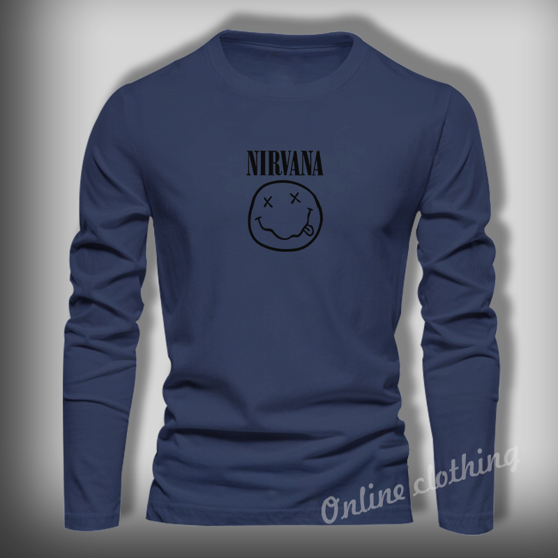 Baju Kaos Nirvana Lengan Panjang Pria Dewasa - Baju Casual Daily Outfit