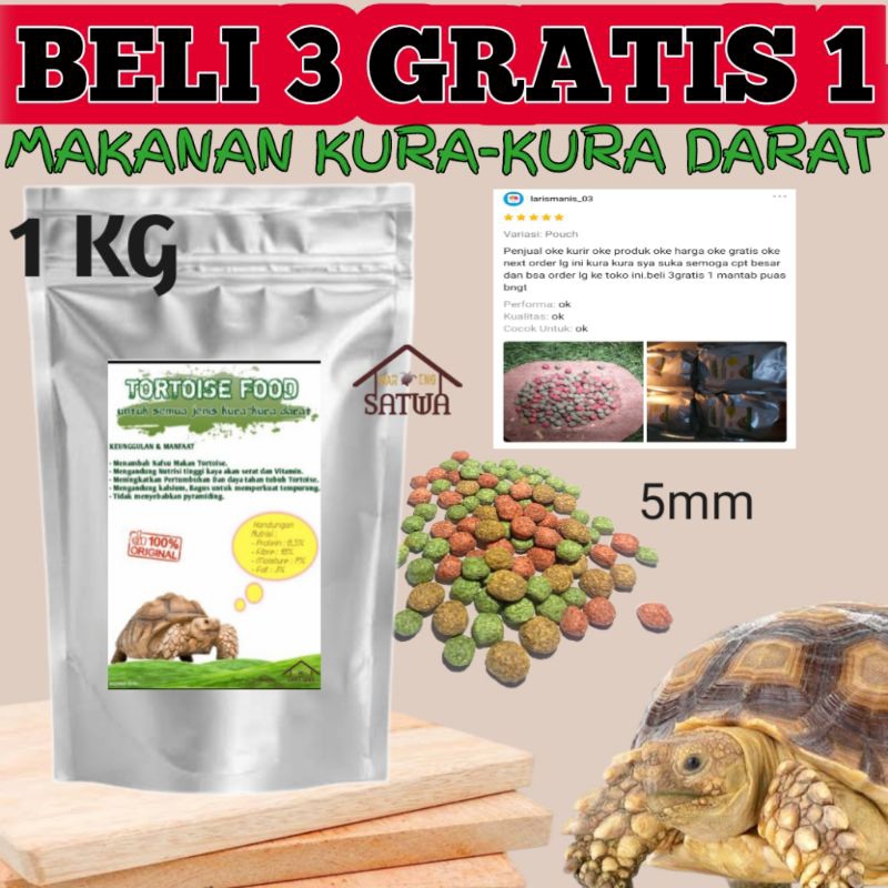 1KG (beli3gratis1) Pelet sulcata pakan makanan kura darat tortoise torto kurakura pardalis aldabra p