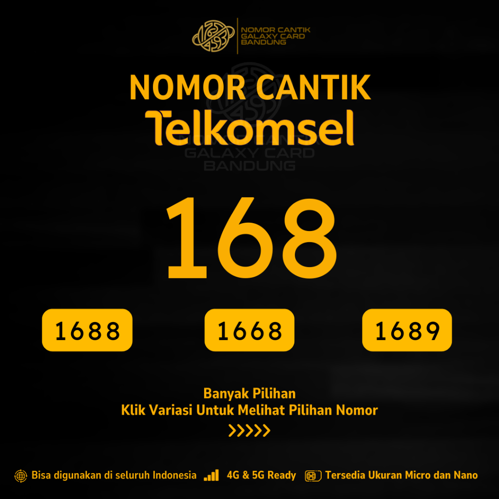 Nomor Cantik Telkomsel Variasi 168
