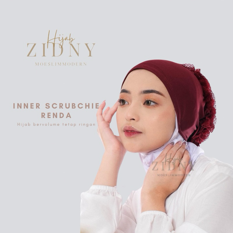 HiijabZidny- dalaman hijab inner scrunchie renda turkey