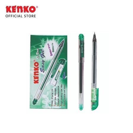 

PULPEN GEL KENKO EASY GEL WARNA HIJAU PER 12 PCS
