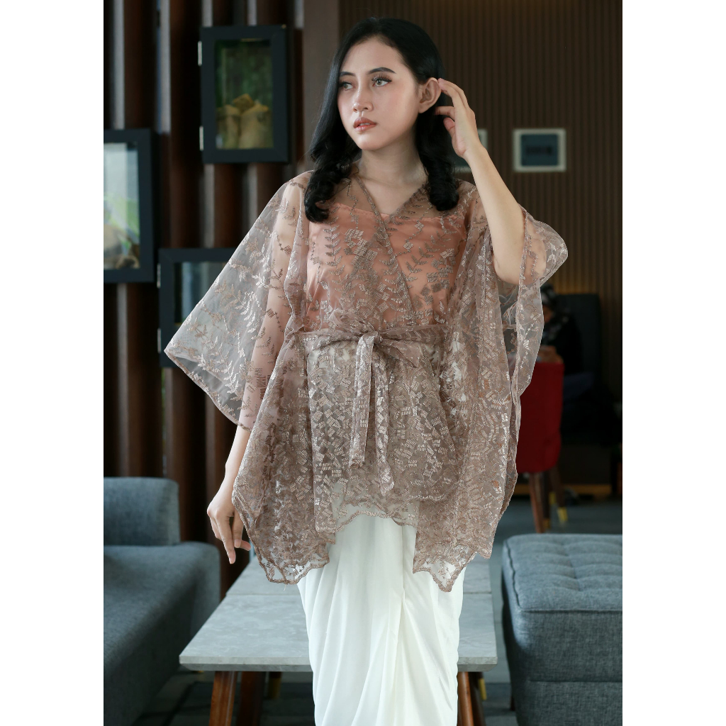 outer cardigan kebaya bridesmaid baju kondangan tille mix brokat renda / outer cardigan kebaya bride