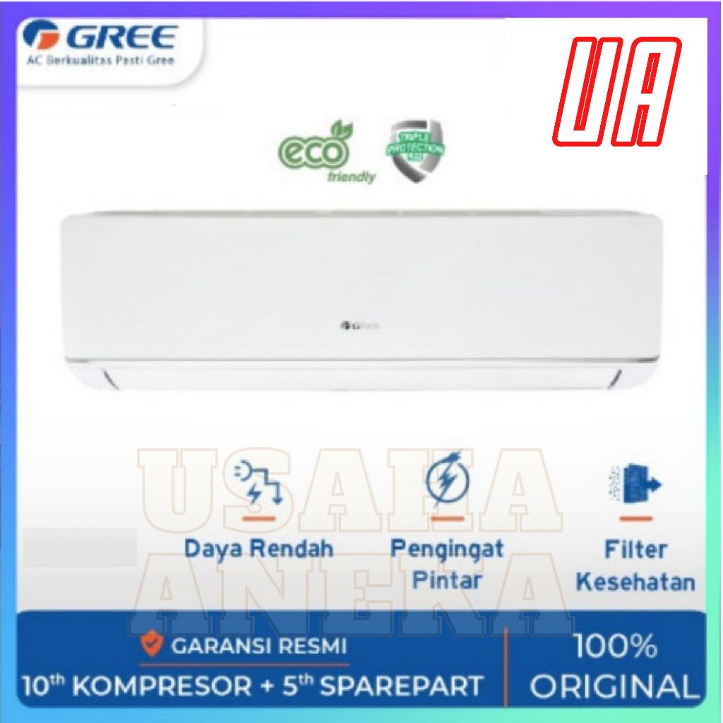 AC Gree 1/2pk Low Watt dan Plus PASANG & PIPA GWC-05