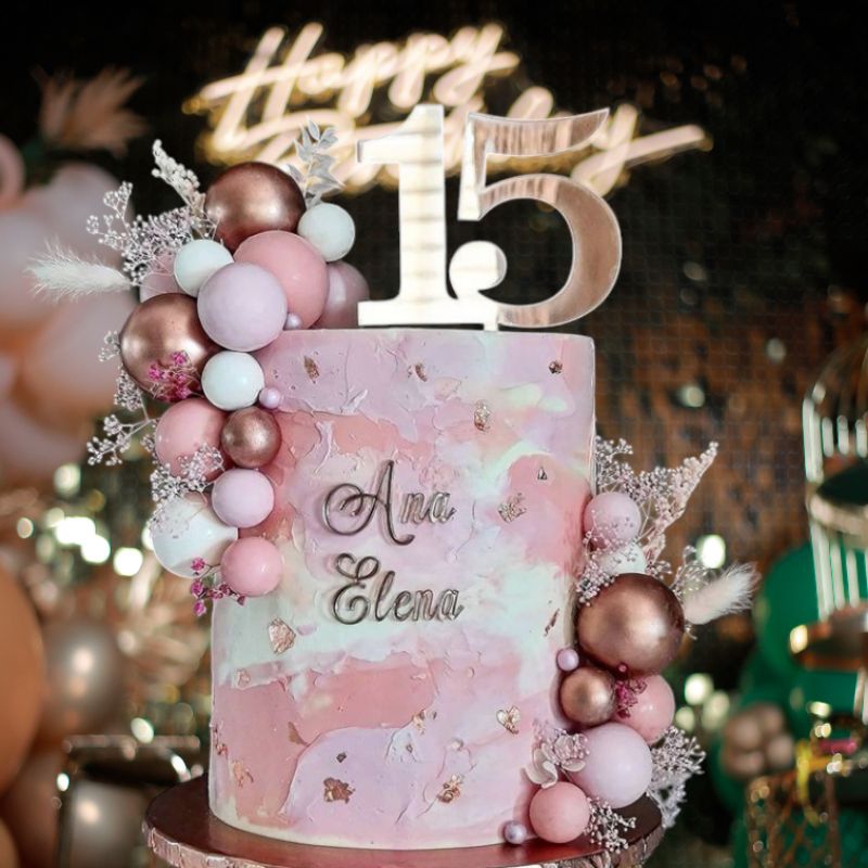 

pink Ross cake birthday//cake custom//elegan cake