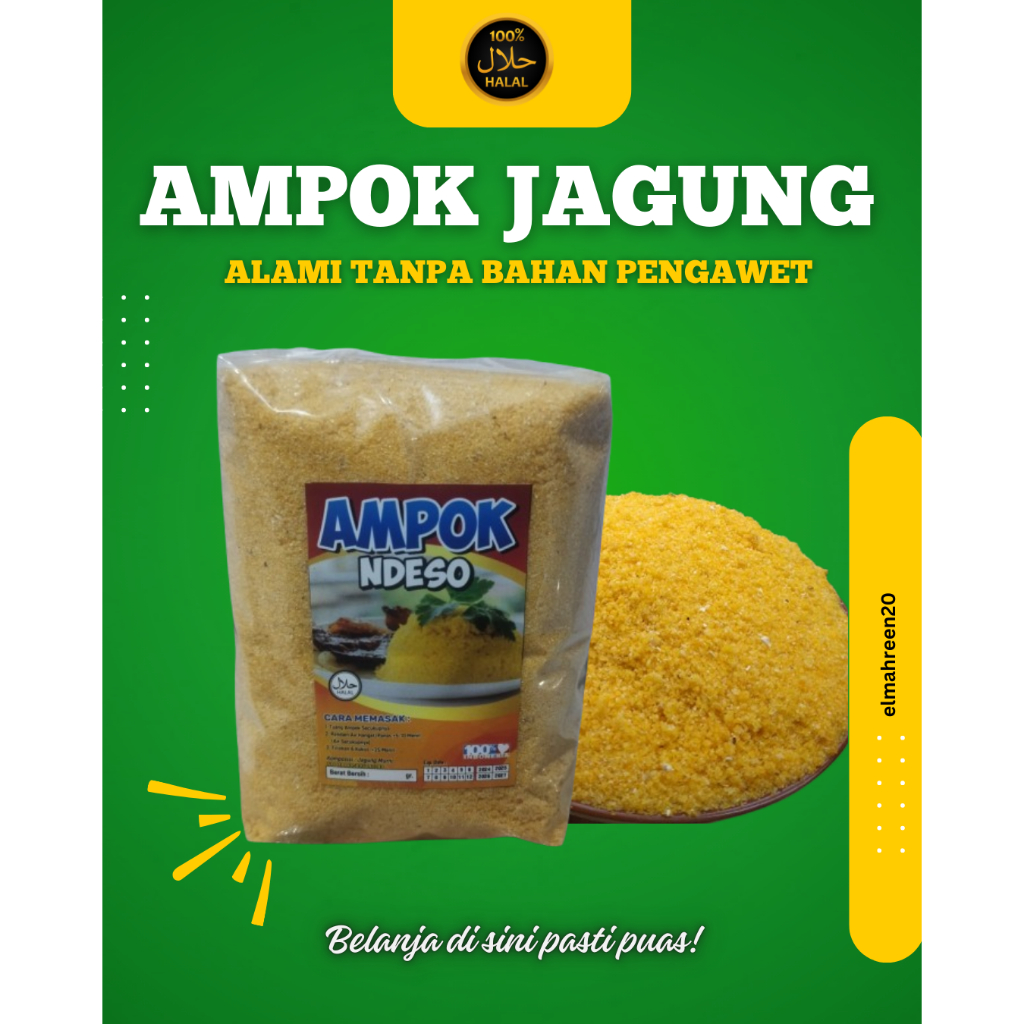 

nasi jagung /ampok instan (alami dan rendah gula)