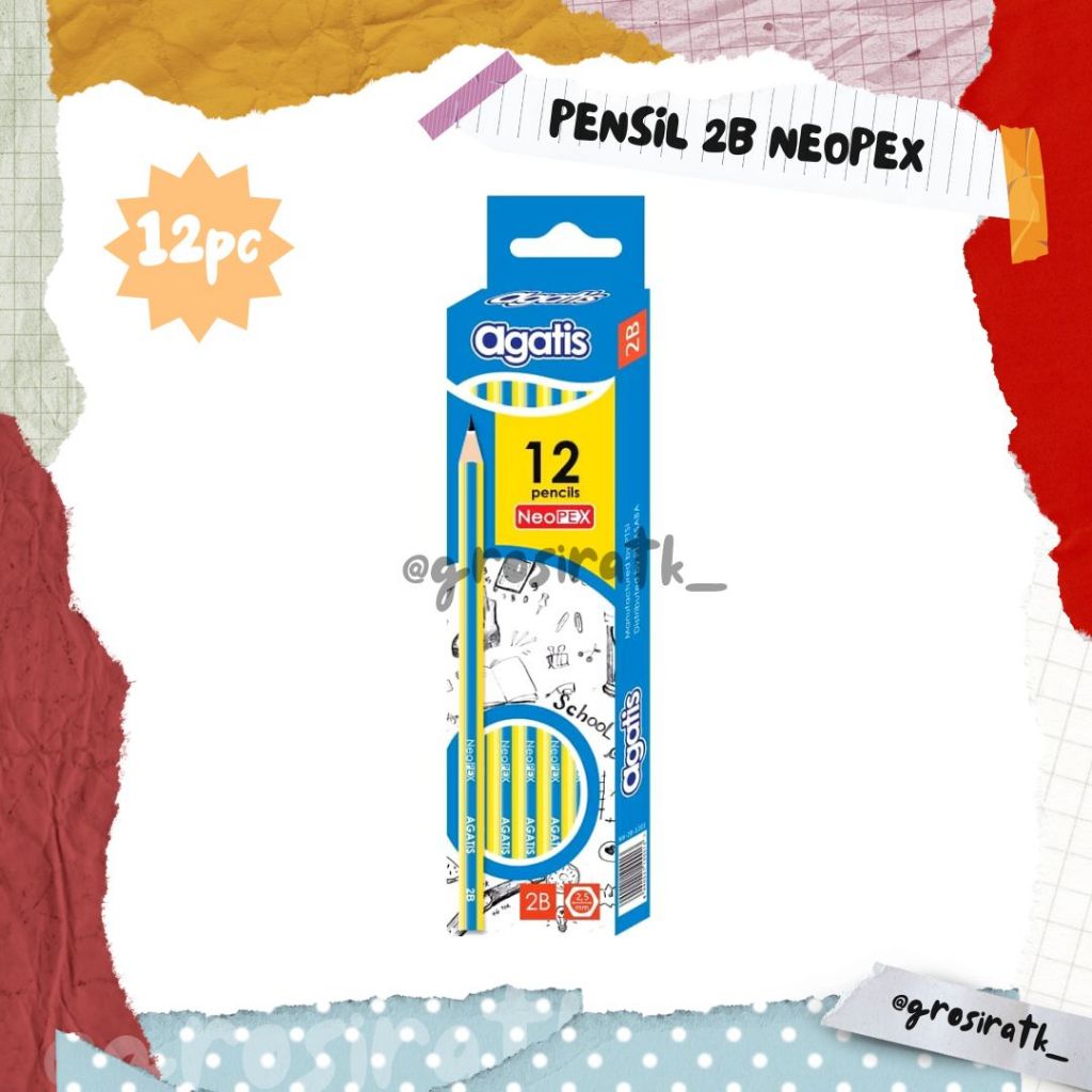 

Agatis Pensil 2B Neopex / Pensil 2B 1 Pak / Pensil Murah / Pensil Ekonomis / Pensil 1 Pack isi 12 Pcs
