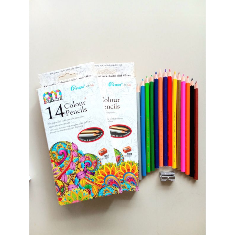 

Pensil Warna Colored Pencils NDM 14 Warna ( Set ) [ Original ]