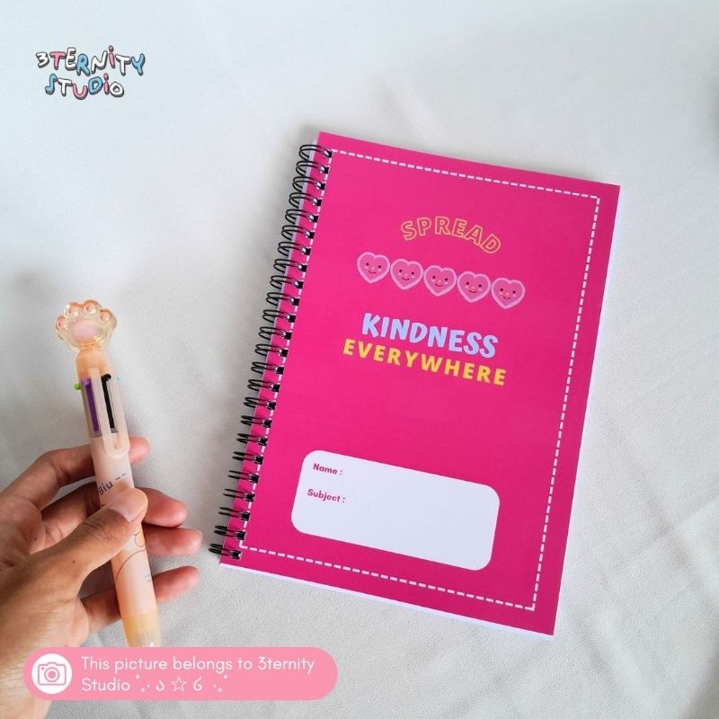 

3ternitystudio - SPREAD KINDNESS Spiral Notebook A5 Kertas Polos